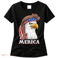 Eagle Mullet 4th Of July USA American Flag Merica Women's T-Shirt thumb 0