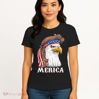 Eagle Mullet 4th Of July USA American Flag Merica Women's T-Shirt thumb 4