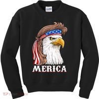 Eagle Mullet 4th Of July USA American Flag Merica Kids Sweatshirt thumb 0