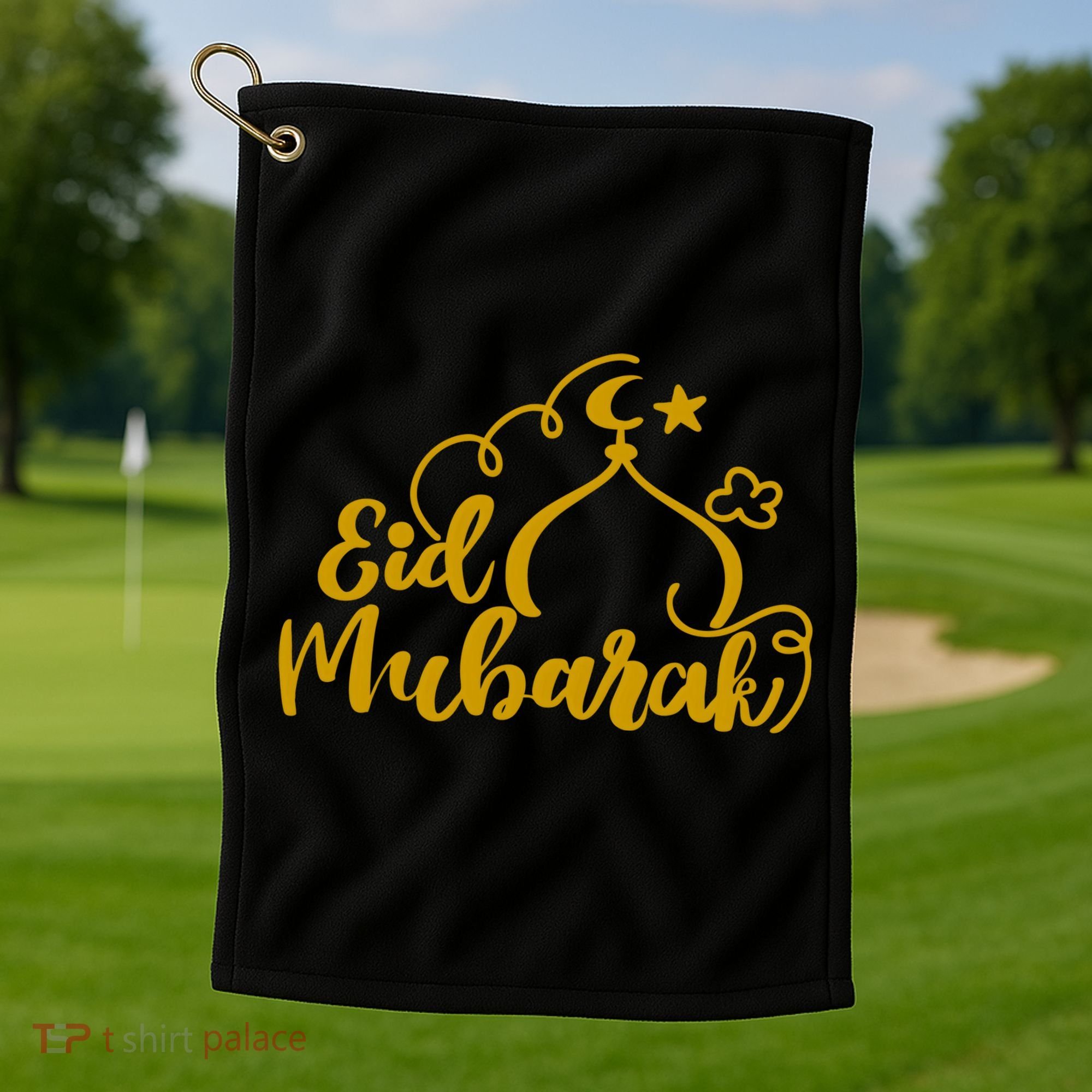 Eid Mubarak Arabic Holiday Golf Towel