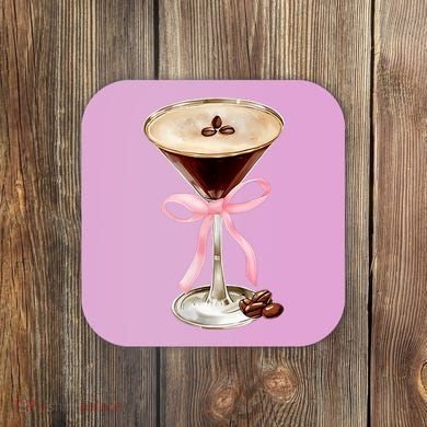 Espresso Martini Bow Graphic Coaster