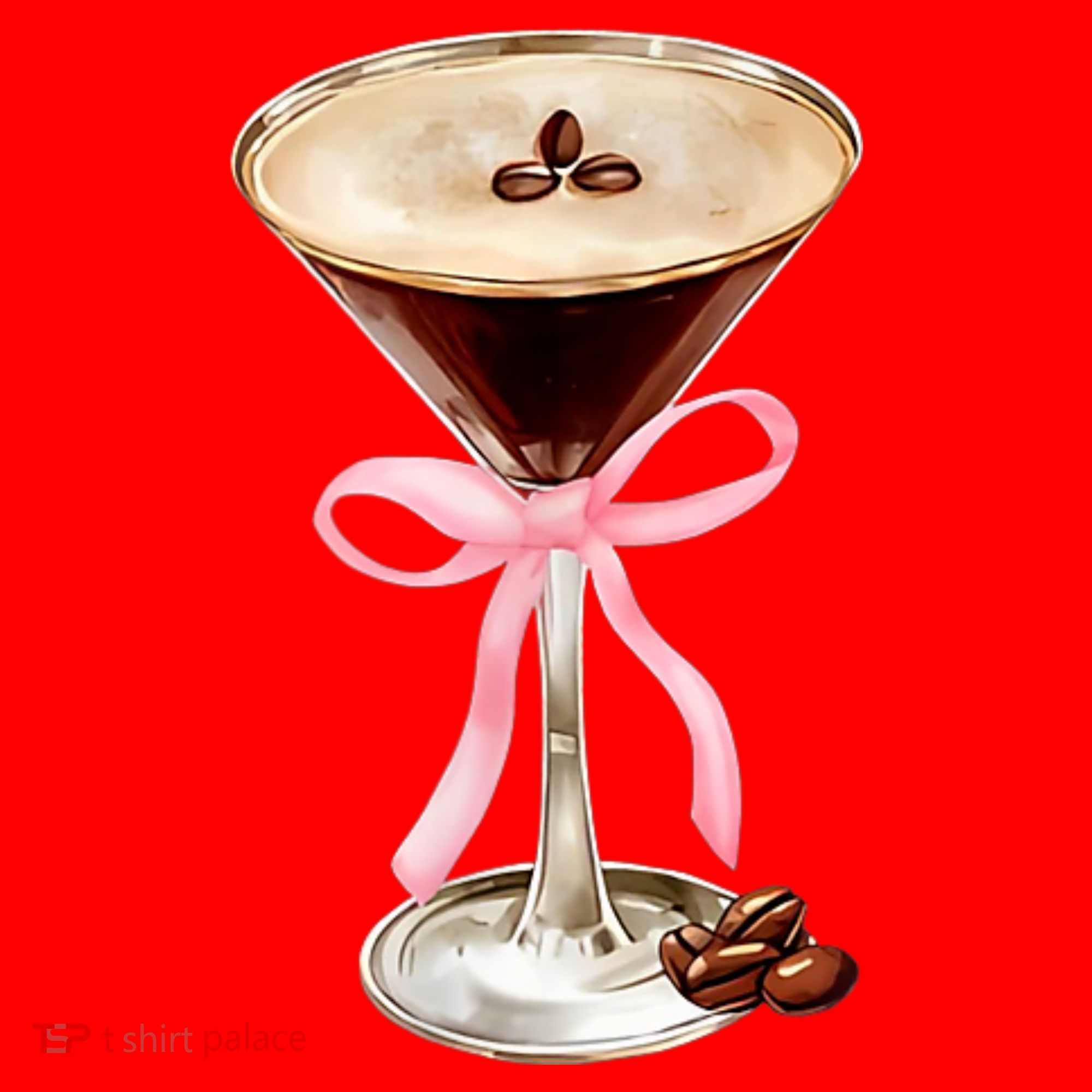 Espresso Martini Bow Graphic Santa Hat