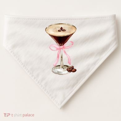 Espresso Martini Bow Graphic USA-Made Doggie Bandana