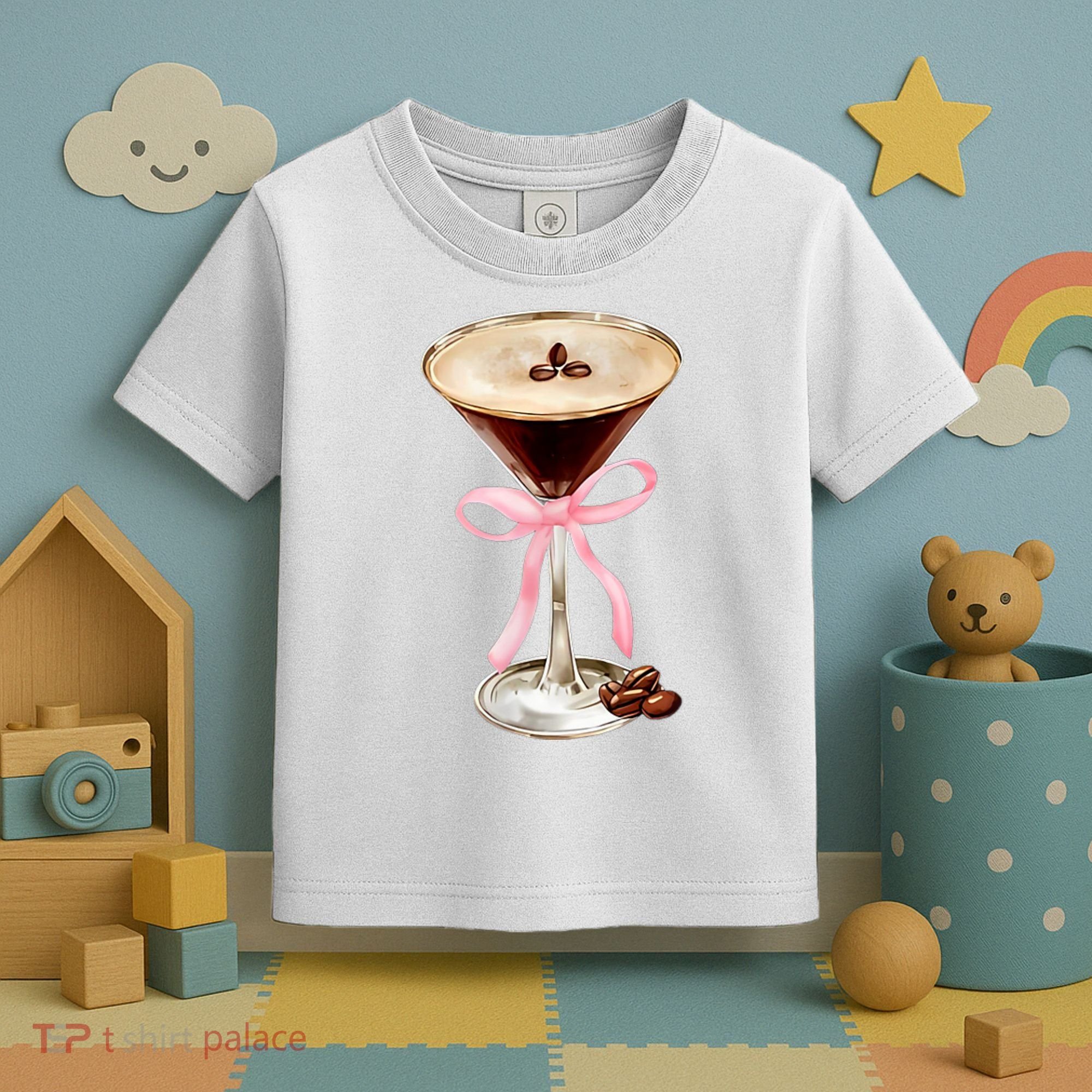 Espresso Martini Bow Graphic Toddler T-Shirt