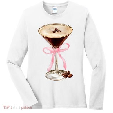 Espresso Martini Bow Graphic Women's Long Sleeve Shirt