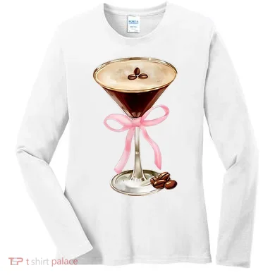 Espresso Martini Bow Graphic Women's Long Sleeve Shirt