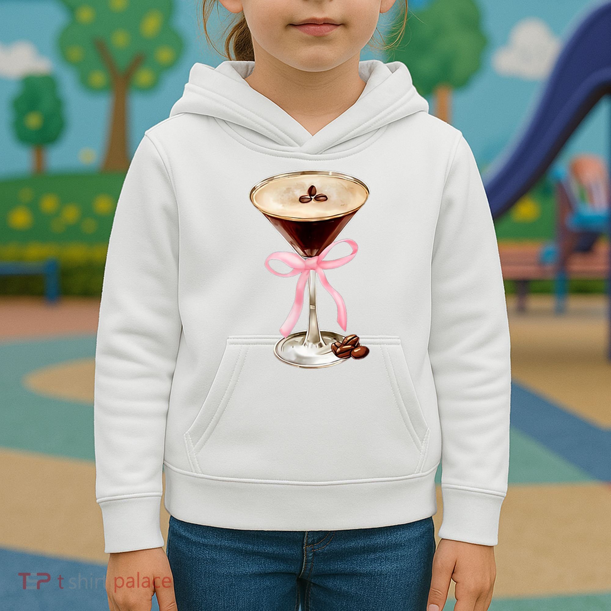 Espresso Martini Bow Graphic Kids Hoodie