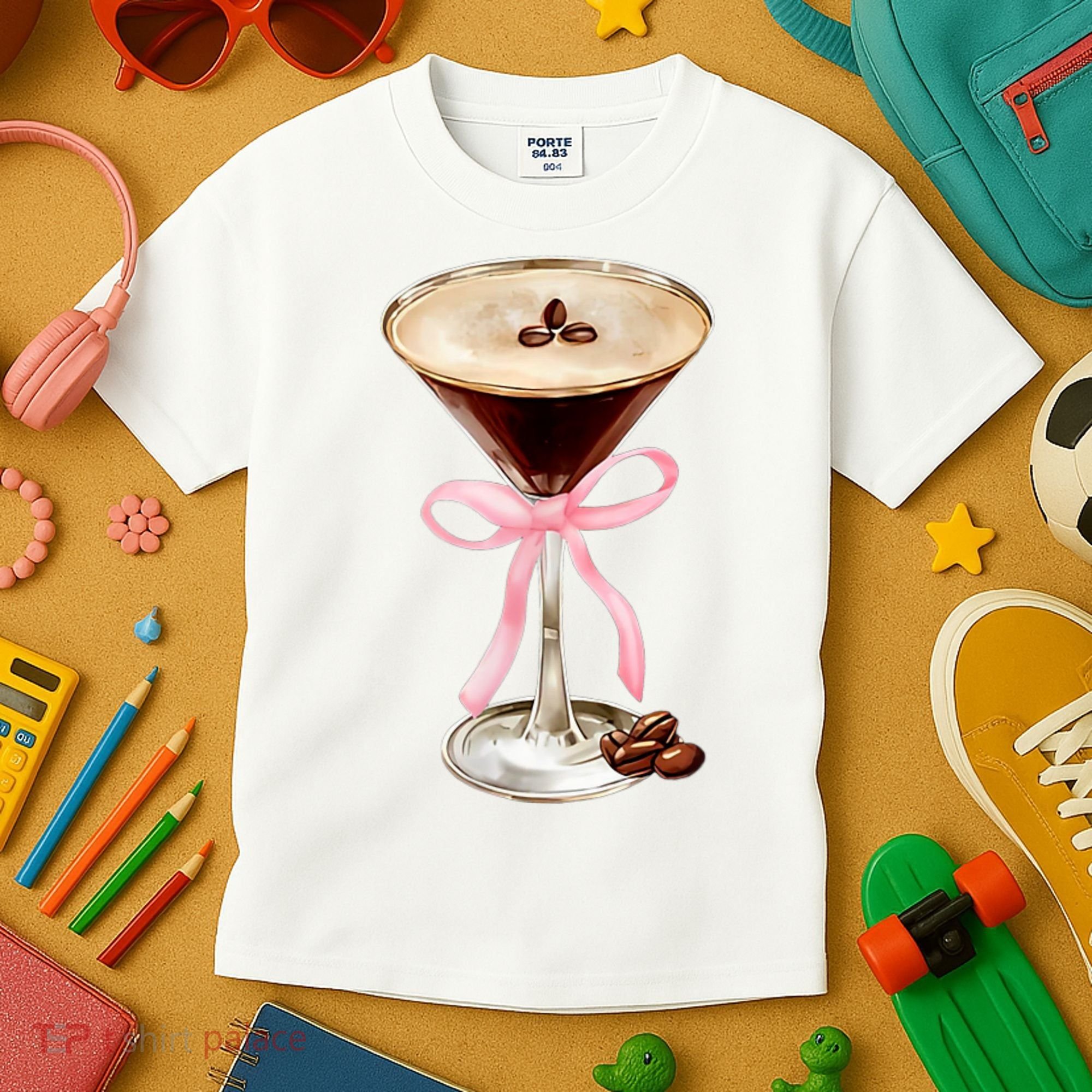 Espresso Martini Bow Graphic Kids T-Shirt