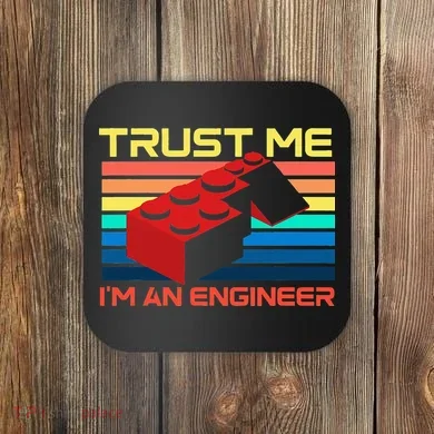 Engineer Master Builder Building Blocks Bricks Bricklayer Coaster