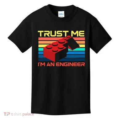 Engineer Master Builder Building Blocks Bricks Bricklayer Kids T-Shirt