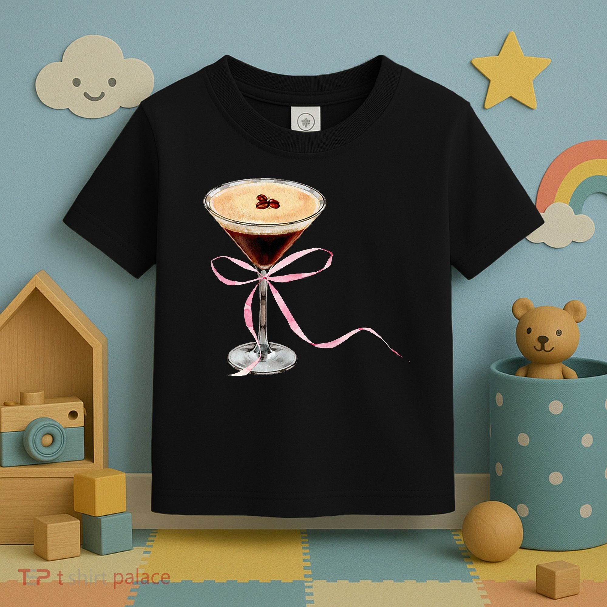 Espresso Martini Bow Graphic Toddler T-Shirt