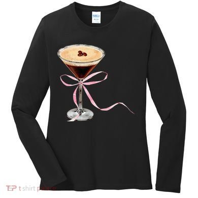 Espresso Martini Bow Graphic Women's Long Sleeve Shirt