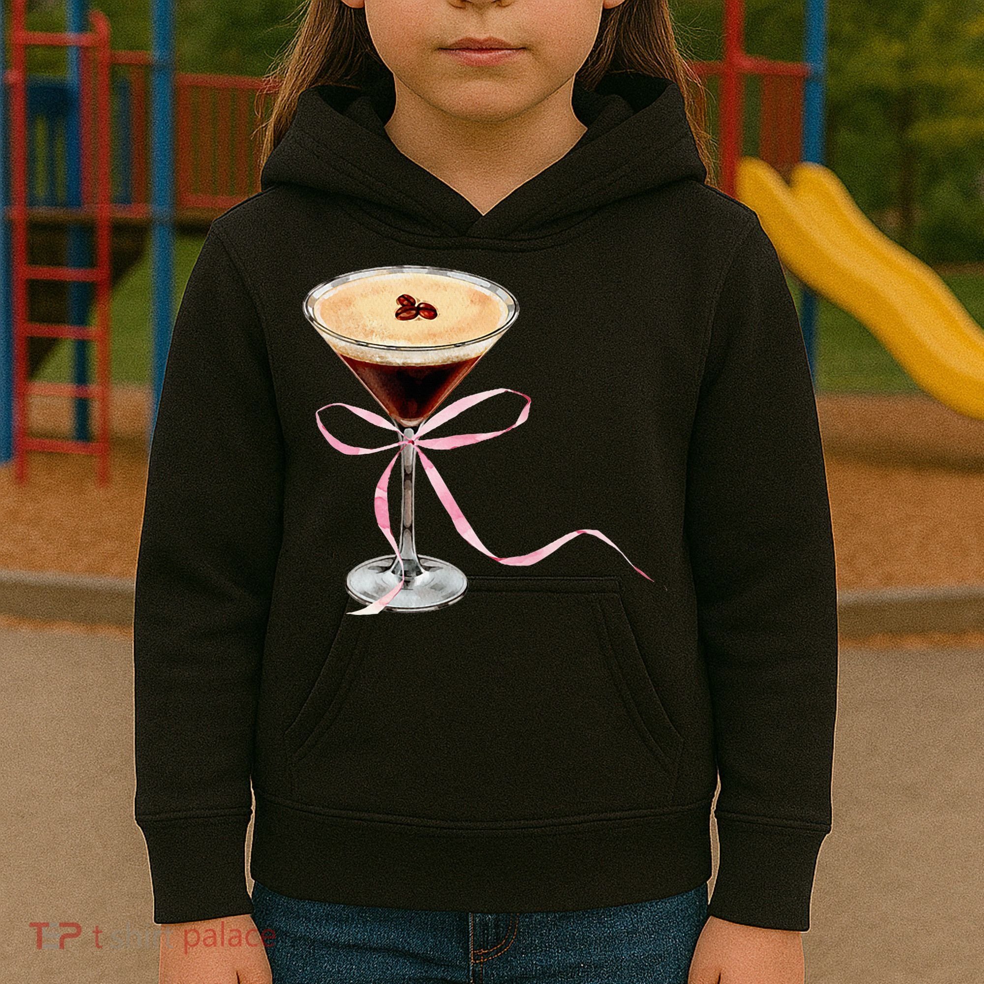 Espresso Martini Bow Graphic Kids Hoodie
