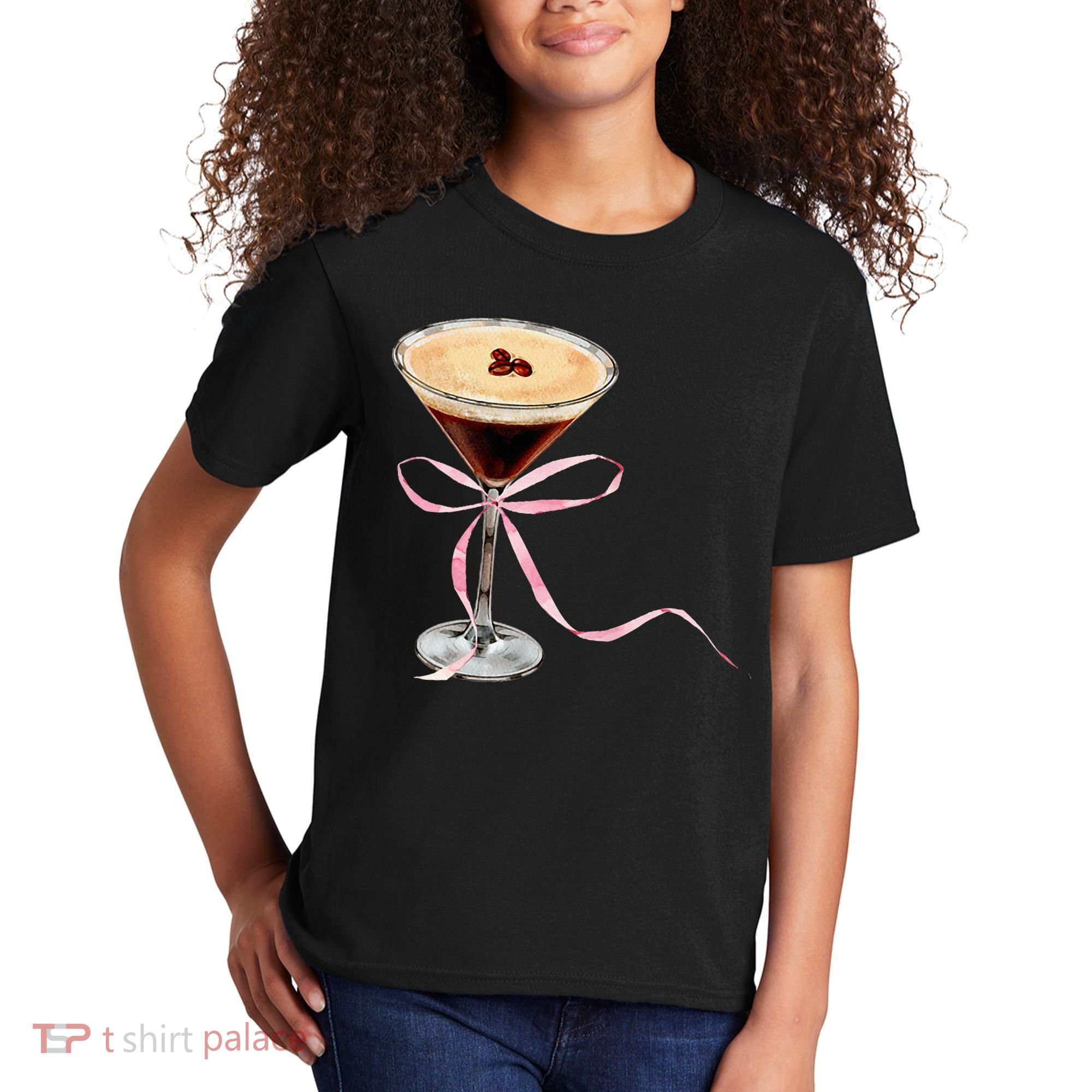 Espresso Martini Bow Graphic Kids T-Shirt