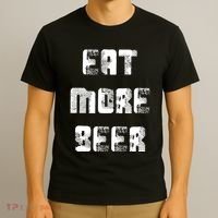Eat More Beer Distressed Funny Drinking T-Shirt thumb 3