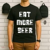 Eat More Beer Distressed Funny Drinking T-Shirt thumb 6