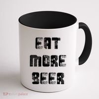 Eat More Beer Distressed Funny Drinking Coffee Mug thumb 1