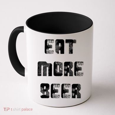 Eat More Beer Distressed Funny Drinking Coffee Mug