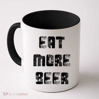 Eat More Beer Distressed Funny Drinking Coffee Mug thumb 0