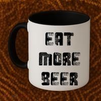Eat More Beer Distressed Funny Drinking Coffee Mug thumb 2