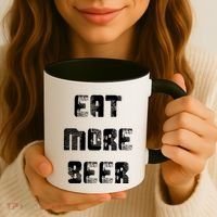 Eat More Beer Distressed Funny Drinking Coffee Mug thumb 3