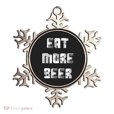 Eat More Beer Distressed Funny Drinking Ornament