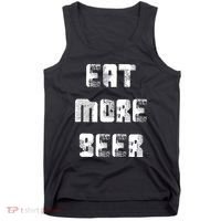 Eat More Beer Distressed Funny Drinking Tank Top thumb 0