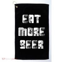 Eat More Beer Distressed Funny Drinking Golf Towel thumb 0