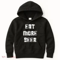 Eat More Beer Distressed Funny Drinking Kids Hoodie thumb 0