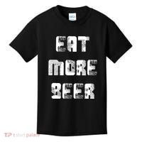 Eat More Beer Distressed Funny Drinking Kids T-Shirt thumb 0