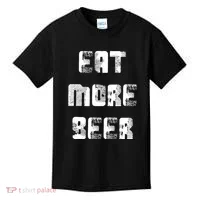 Eat More Beer Distressed Funny Drinking Kids T-Shirt thumb 0