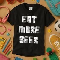 Eat More Beer Distressed Funny Drinking Kids T-Shirt thumb 3