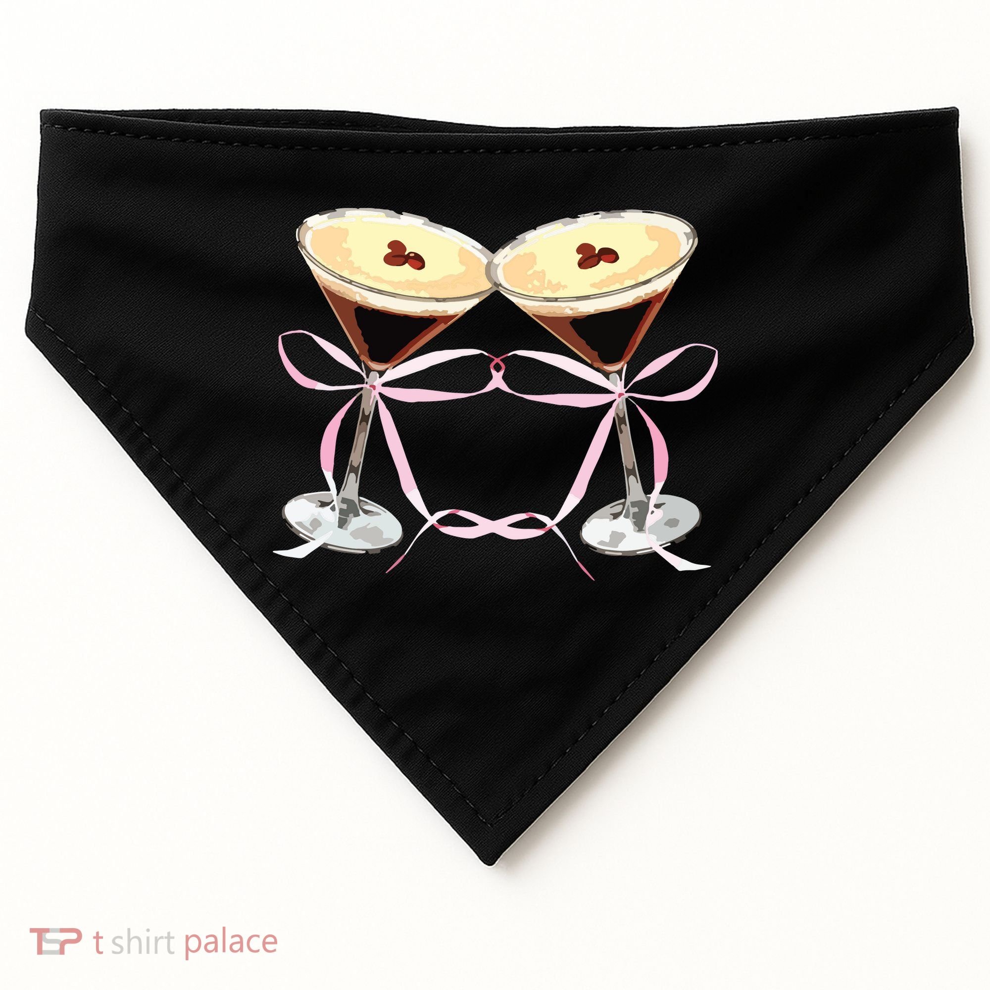 Espresso Martini Bow Graphic For Girl Women USA-Made Doggie Bandana