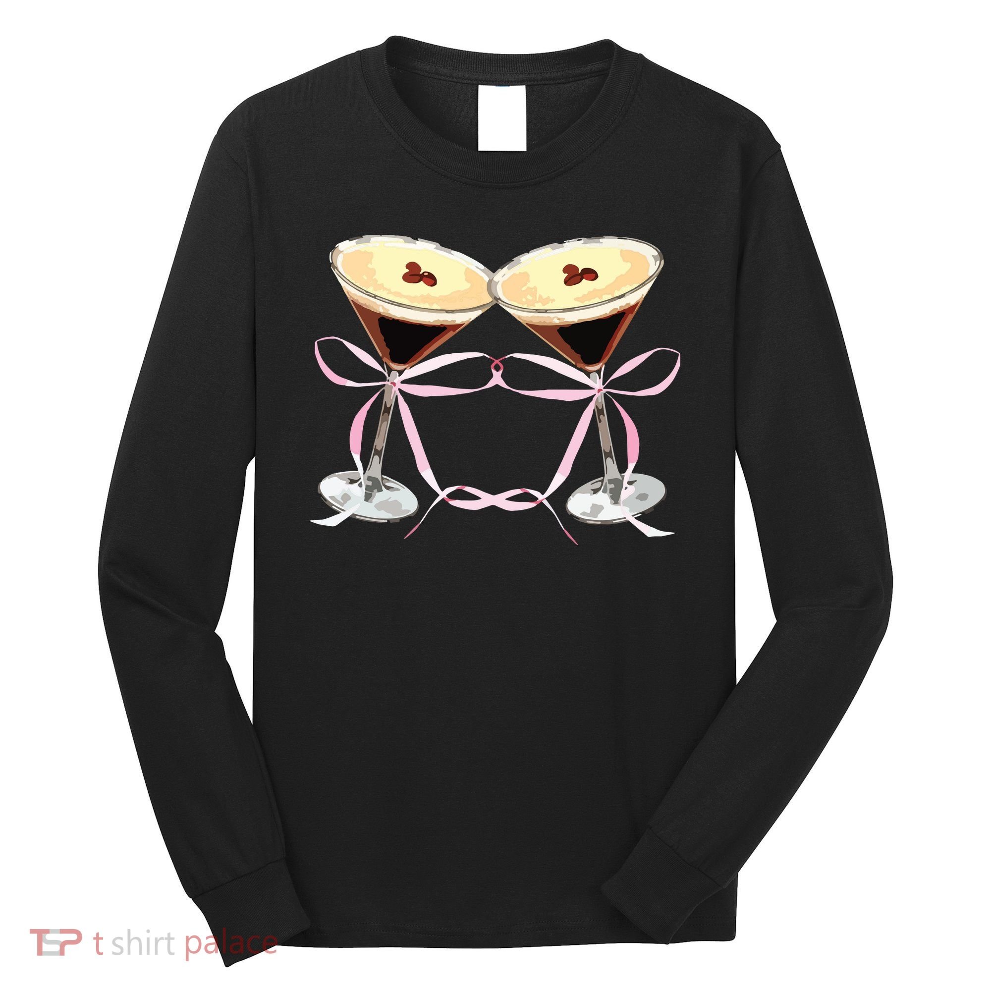 Espresso Martini Bow Graphic For Girl Women Long Sleeve Shirt