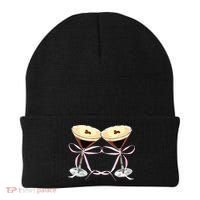 Espresso Martini Bow Graphic For Girl Women Beanie thumb 0