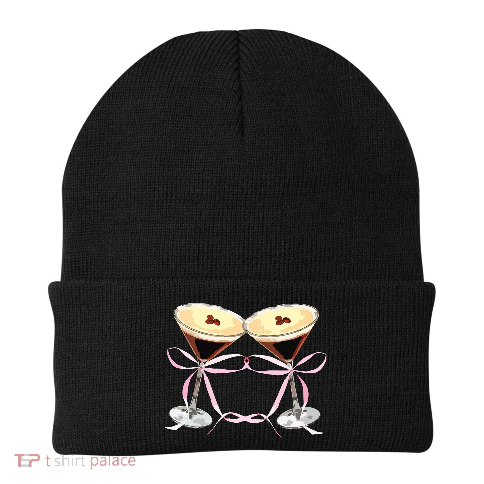 Espresso Martini Bow Graphic For Girl Women Beanie