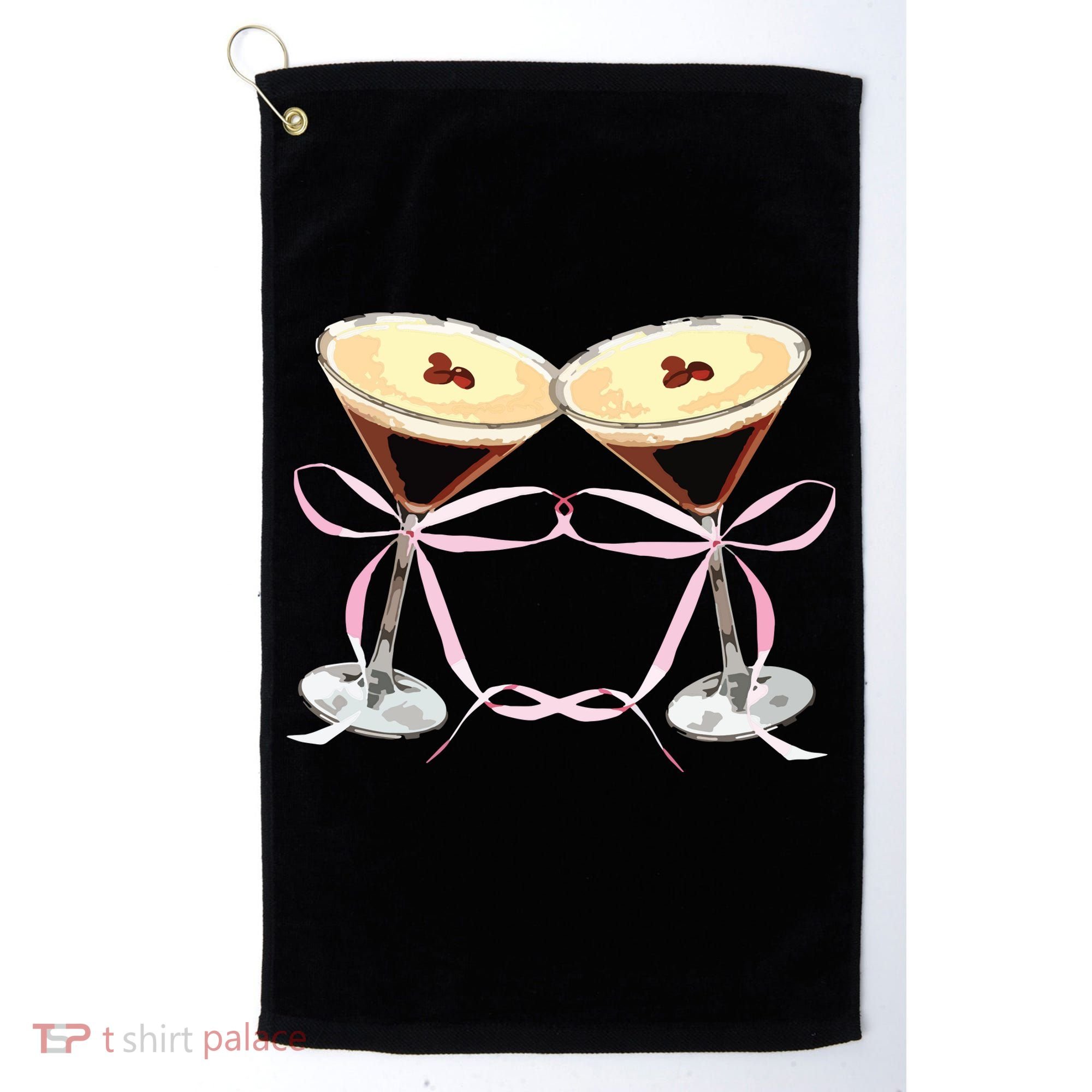 Espresso Martini Bow Graphic For Girl Women Golf Towel