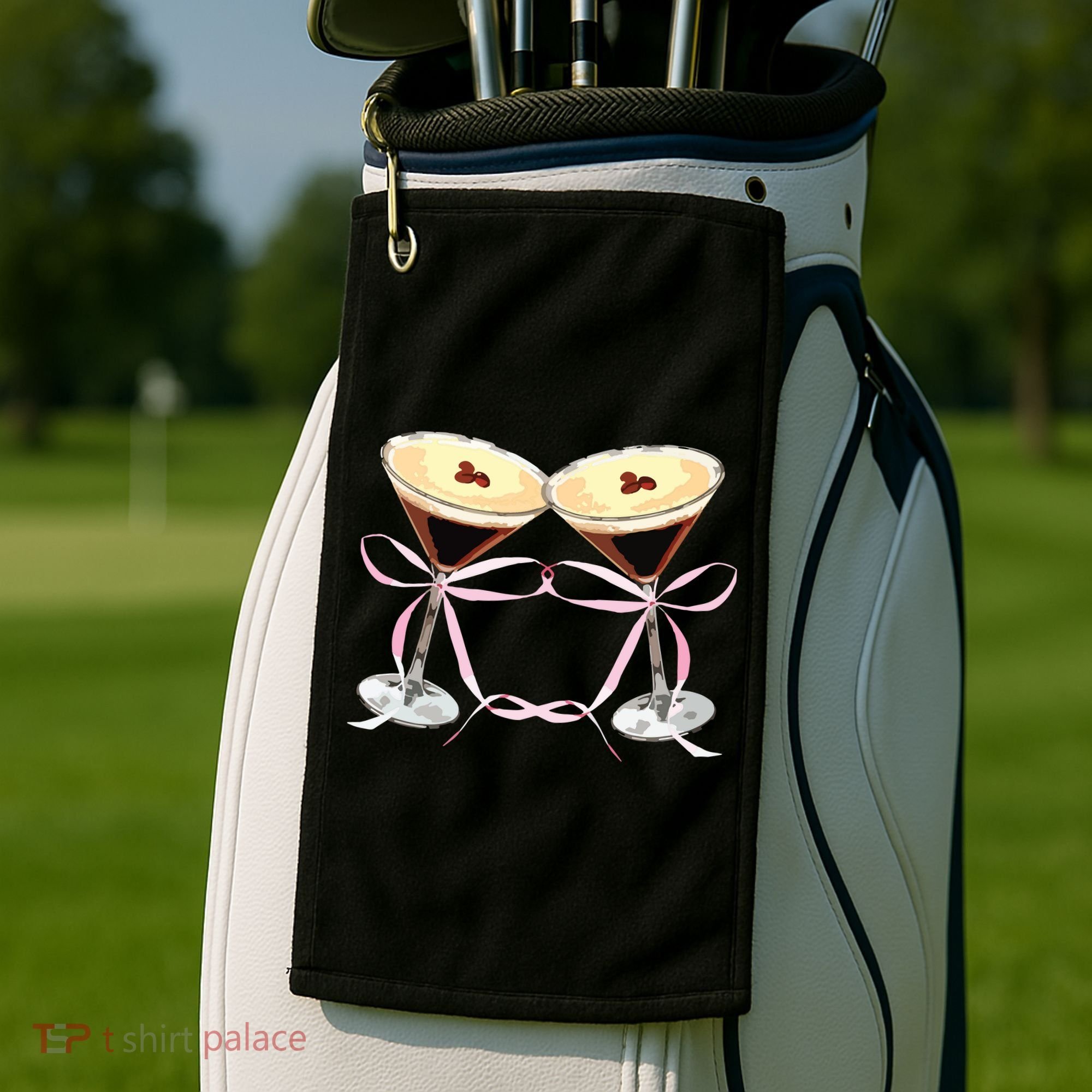 Espresso Martini Bow Graphic For Girl Women Golf Towel