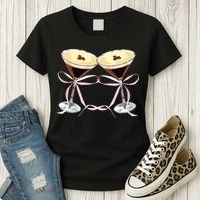 Espresso Martini Bow Graphic For Girl Women Women's T-Shirt thumb 3