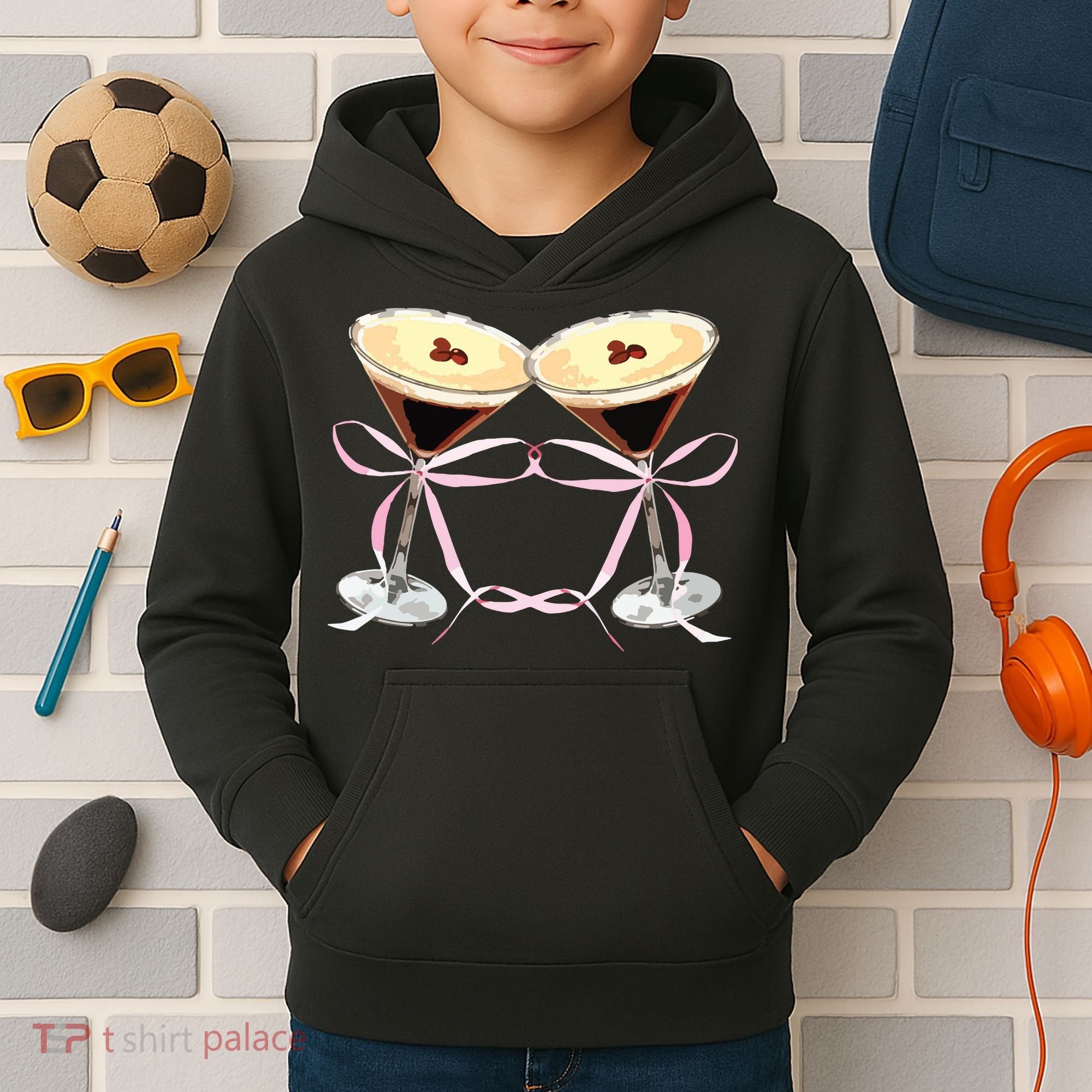 Espresso Martini Bow Graphic For Girl Women Kids Hoodie