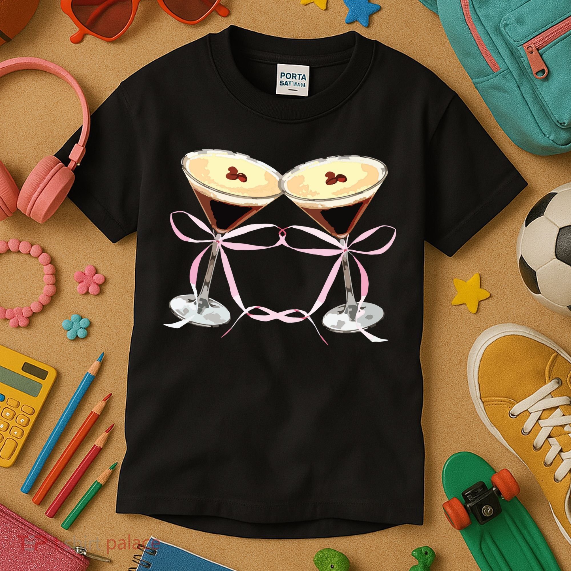 Espresso Martini Bow Graphic For Girl Women Kids T-Shirt