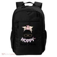 Easter Messy Bun One Hoppy Twin Mom Bunny Mom Easter Cool Gift Backpack thumb 0
