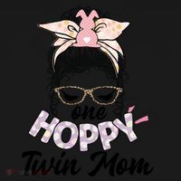 Easter Messy Bun One Hoppy Twin Mom Bunny Mom Easter Cool Gift Bucket Hat thumb 4