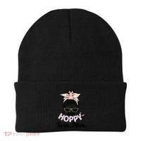 Easter Messy Bun One Hoppy Twin Mom Bunny Mom Easter Cool Gift Beanie thumb 0