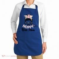 Easter Messy Bun One Hoppy Twin Mom Bunny Mom Easter Cool Gift Apron thumb 2
