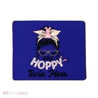 Easter Messy Bun One Hoppy Twin Mom Bunny Mom Easter Cool Gift Mousepad thumb 0