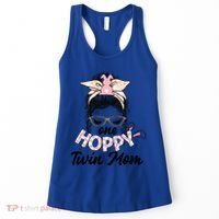 Easter Messy Bun One Hoppy Twin Mom Bunny Mom Easter Cool Gift Women's Tank Top thumb 0