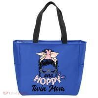 Easter Messy Bun One Hoppy Twin Mom Bunny Mom Easter Cool Gift Tote Bag thumb 0