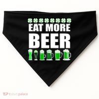 Eat More Beer St. Patrick's Day Irish Clover Green Beer USA-Made Doggie Bandana thumb 0