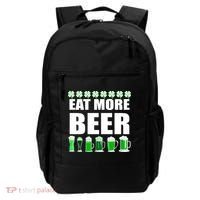 Eat More Beer St. Patrick's Day Irish Clover Green Beer Backpack thumb 0